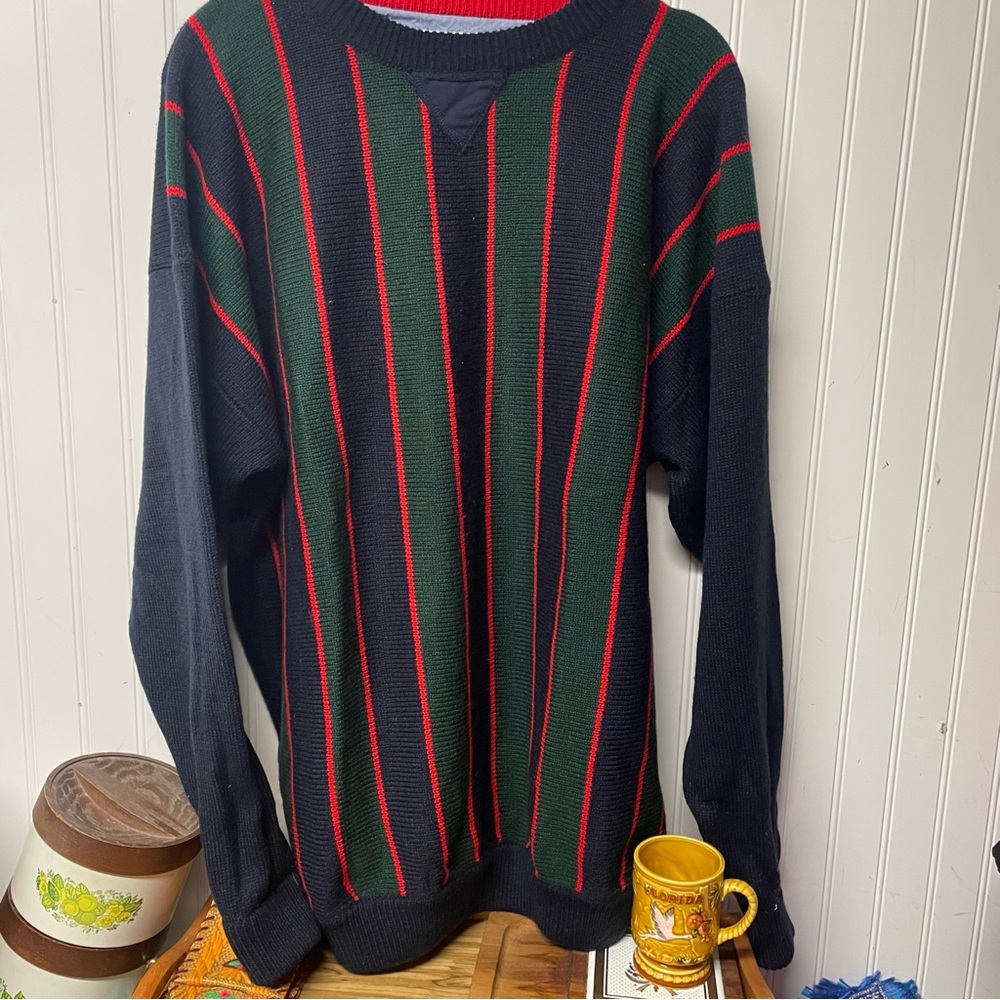 Vintage 80’s Gitano Striped Grandpa Sweater Size 2XL